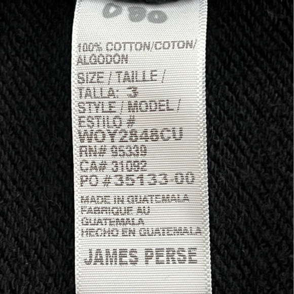 James Perse Shawl Collar Open Front Circle Sweater Sweatshirt Black French Terry - Picture 6 of 7